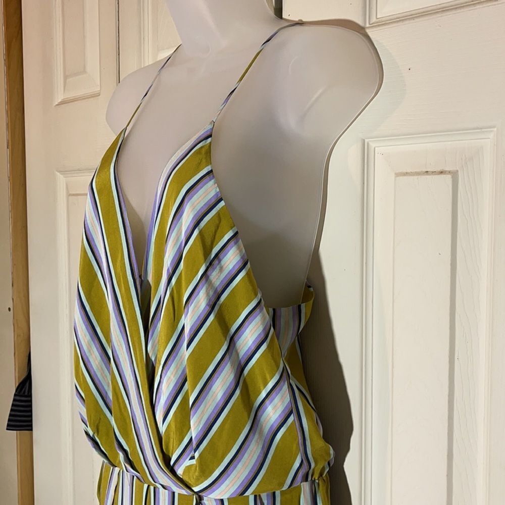 Astr Multicolored Striped Full Length Jumpsuit M - Picture 7 of 16